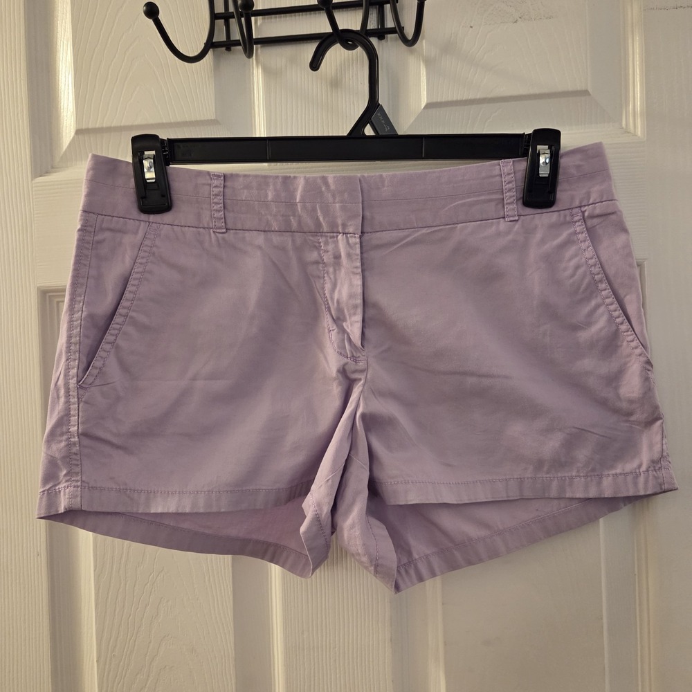 J. Crew sz 6 lavender 100% cotton broken-in chino shorts casual summer‎ vacation